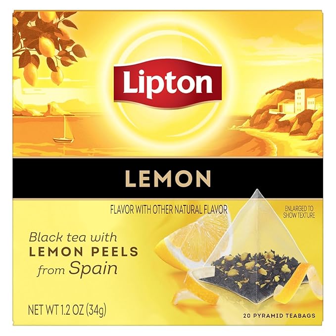 Lipton Lemon Green Tea, & Lemon Black Tea 20CT (2ea) (Variety Pack) - Bloomnest