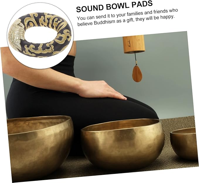 Nepal Handmade Buddha Sound Bowl Cushion Durable Singing Bowl Pad for Meditation Mindfulness Color Design for Practicing - Bloomnest