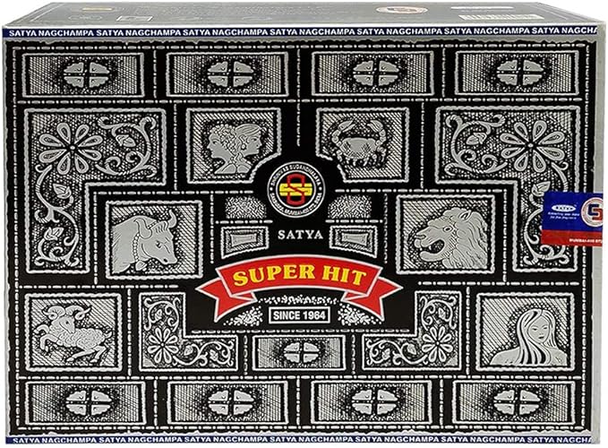 Super Hit Incense Sticks 40g and Holder Bundle - Pack of 12 (Approx 480 Sticks) - Bloomnest