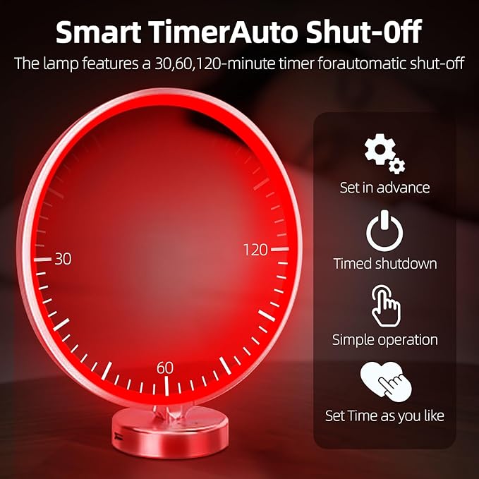 Red Light Therapy Night Light Lamp for Sleep 670nm Red Nightlight Desk Lamp with Multi-Color and Brightness Options Remote Control,Deep Relaxation and Improve Sleeping for Adults Kids (Silver) - Bloomnest