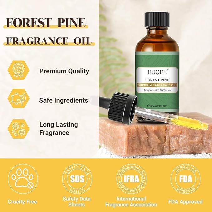 EUQEE Forest Pine Fragrance Oil Premium Fragrance Essential Oil 2.02 Fl oz with Glass Dropper for Diffusers, Soap Making, DIY Candle (60ml) - Bloomnest