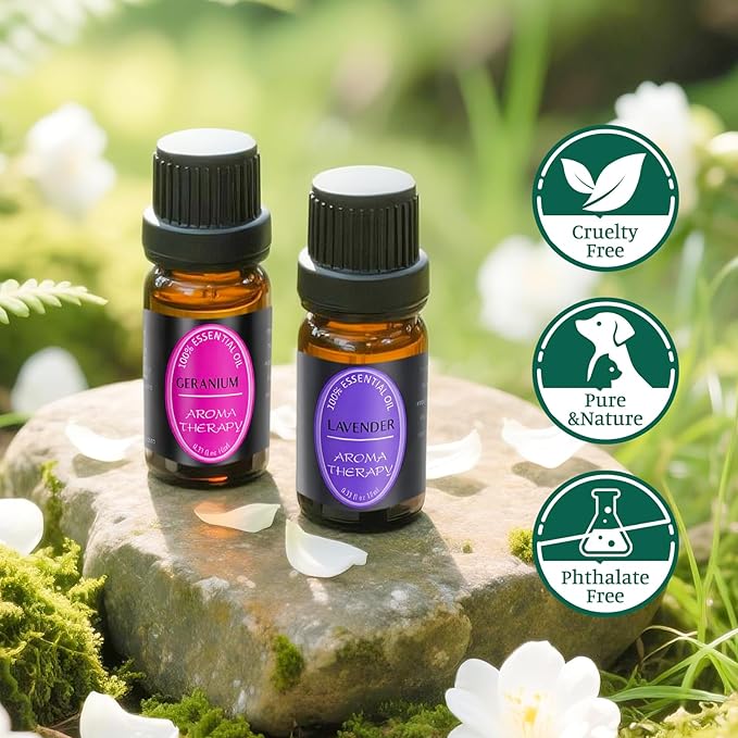 100% Natural Pure Essential Oils Set - Top 12 Organic Undiluted Oils for Aromatherapy Diffuser Plant Therapy,Candle Making,Laundry Fragrance,Humidifiers,Skin Care (0.33 Fl Oz 12 Pack) - Bloomnest