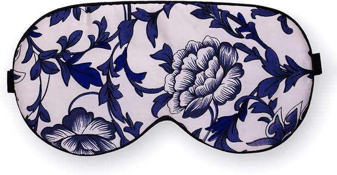 Maxfeel 100% Pure Silk Eye Mask - Sleep Eye Cover in Printed Colors (#5) - Bloomnest