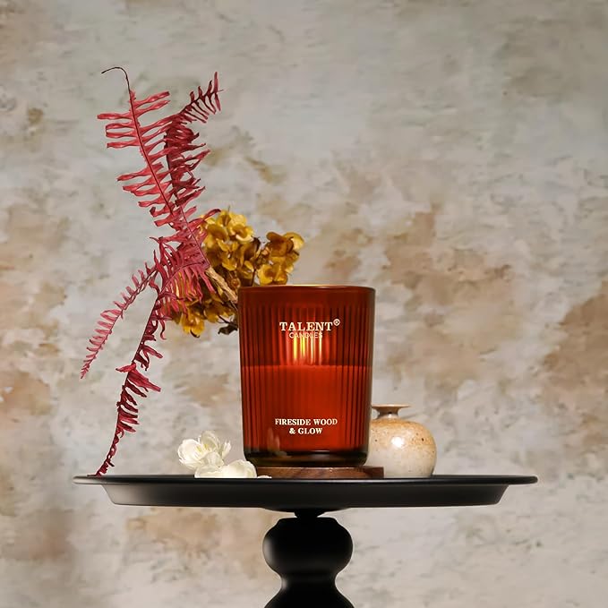 Jar Candles for Home Scented, Aromatherapy Candles Gifts for Women & Men, Natural Soy Candle, 8.4oz Traditional Style Fireside Wood & Glow - Bloomnest