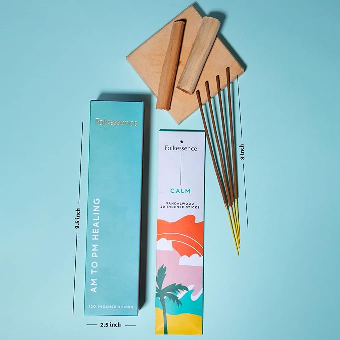 Folkulture Incense Sticks (120 Sticks) | Set of 6 Premium Incense For Calm, Aromatherapy, Daily Use| No Charcoal,Organic, Non Toxic, 45 Mins, Long Burning Lavender, Patchouli,Sandalwood Insence-Sticks FOLKULTURE