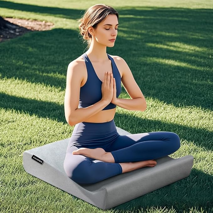 Luxe Velvet Meditation Cushion Set, Zafu Yoga Floor Mat High-Density Foam, 26.4" Large Floor Pillows, Removable Washable Cover for Indoor/Outdoor Use, Metaphysical Mandala Design - Bloomnest