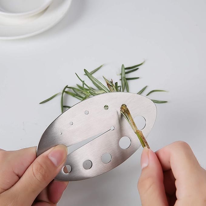 Herb Stripper Tool, Stainless Steel Herb Leaf Zipper for Kale, Chard, Collard Greens, Rosemary and Thyme - Bloomnest