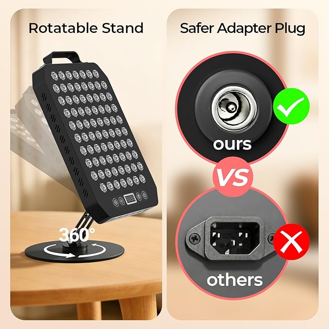 Red Light Therapy Panel for Face and Body, 78 LEDs Dual Chip 660nm Red Light & 850nm Near Infrared Light Device with Rotatable Stand and Magnetic Remote for Skin, Sleep, Athletic Performance