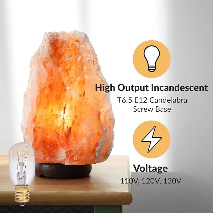 Simba Lighting T6.5 15W Replacement Bulb (12 Pack) for Himalayan Salt Rock and Basket, Plug in Aromatic Wax Warmer, Night Light, Mini Tube Shape, 120V, E12 Candelabra Base, Dimmable, 2700K Warm White - Bloomnest
