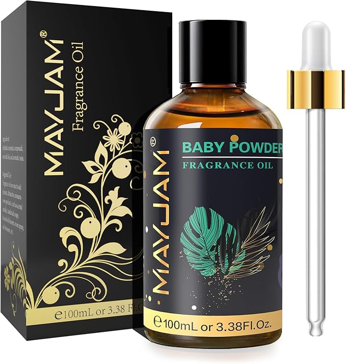 MAYJAM 100ML/3.38FL.OZ Baby Powder Fragrance Oils with Glass Dropper, Essential Oils for Diffusers for Home, Long Lasting Scented Oils for Diffusers Soap Candle Making - Bloomnest