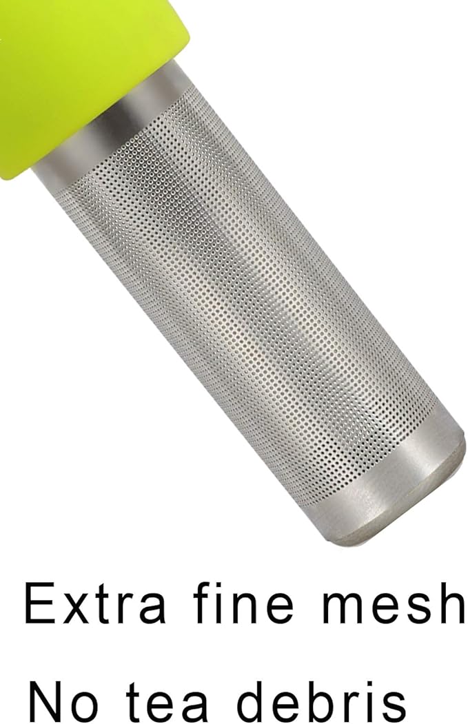 Tea Infuser for Loose Tea Extra Fine Mesh Tea Steeper with Cute Design Tea Strainer Ball with Silicone Handle for Tea Cup Mug, Stainless steel Green - Bloomnest