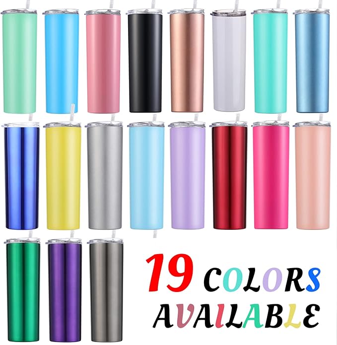 Personalized Tumbler - Laser Engraved with Name,20oz Custom Stainless Steel Skinny Tumbler Personalized Cups with Lids and Straws | 19 Colors & 16 Designs Text Gifts for Women Men - Bloomnest