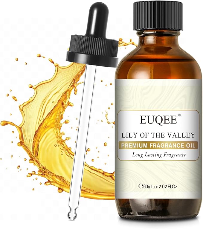 EUQEE 60ML Lily of The Valley Fragrance Oil Premium Essential Oil with Glass Dropper for Diffuser, Soap Candle Making - 2.02 Fl oz - Bloomnest