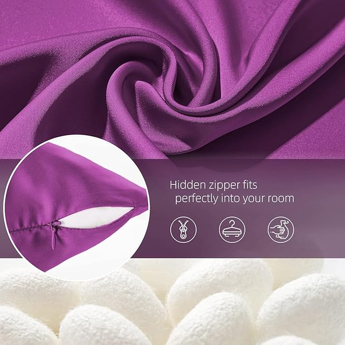 Silk Body Pillow Cover Pillow Pillowcase for Body Pillow Soft Pillow Cover Pillow Case Mulberry Silk Pillowcase for Sleep(Purple,20"X 54",1pc) - Bloomnest