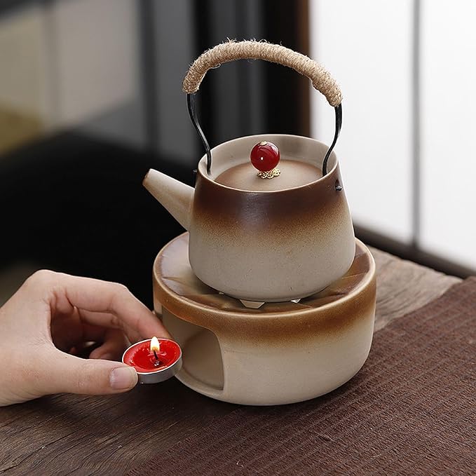 Lifting Beam Pot Style Rough Pottery Tea Set, Boiled Over Open Fire, Gift Box Packaging Suitable for Mother'S Day, Father'S Day, Christmas, Birthday Parties, Company Gifts