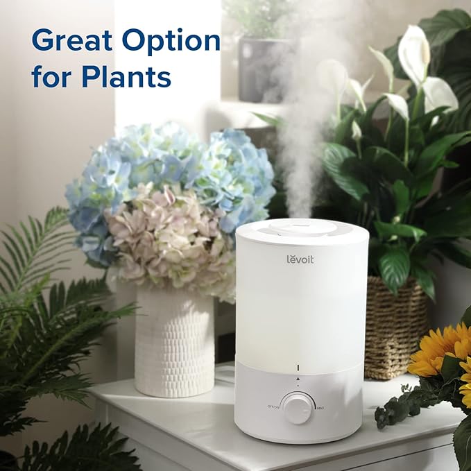 LEVOIT - Humidifiers for Bedroom - Quiet (3L Water Tank) - Cool Mist/Top Fill/Essential Oil Diffuser/25Watt - Home/Large Room - 360° Nozzle - Rapid Ultrasonic Humidification for Baby Nursery/Plant - Bloomnest