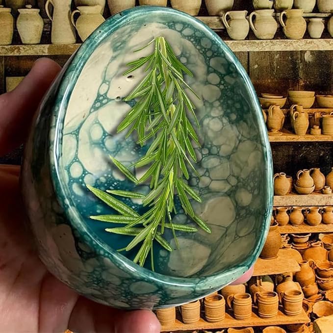 Premium Herb Stripper Bowl,2025 New Pottery Herb Stripper Bowl With Various Hole Sizes,Efficient Herb Peeling Cup For Salads Cooking,Pottery Kitchen Tool For Meal Prep (White) - Bloomnest