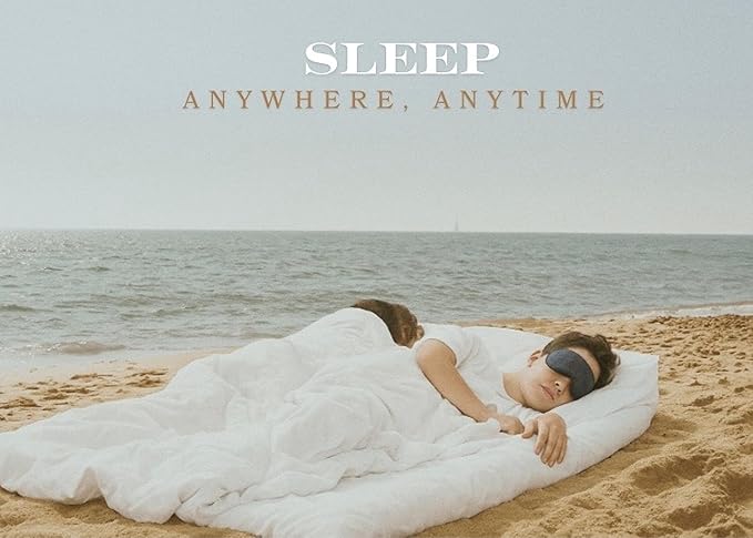 Luxury Bamboo Sleep Mask – Ultra-Soft Cooling Eye Mask for 100% Light Blocking, Adjustable Comfort Strap, Perfect for Travel & Better Sleep (Ivory)