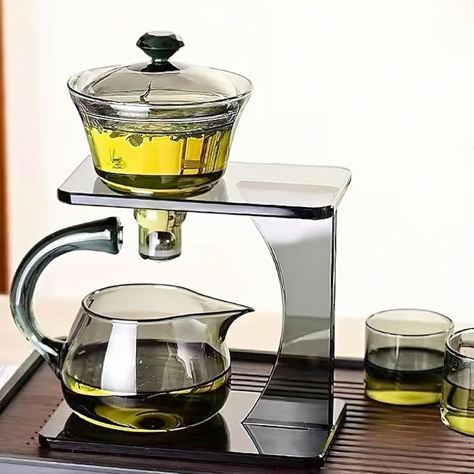 Semi Automatic Tea Set, Lazy Kungfu Tea Set, Lazy Kung Fu Drip Teapot, Magnetic Tea Pot With Magnetic Ball, Heat Resistant Gongfu Glass Teapot Set, Gift For Fathers Day, Thanksgiving Birthdays - Bloomnest