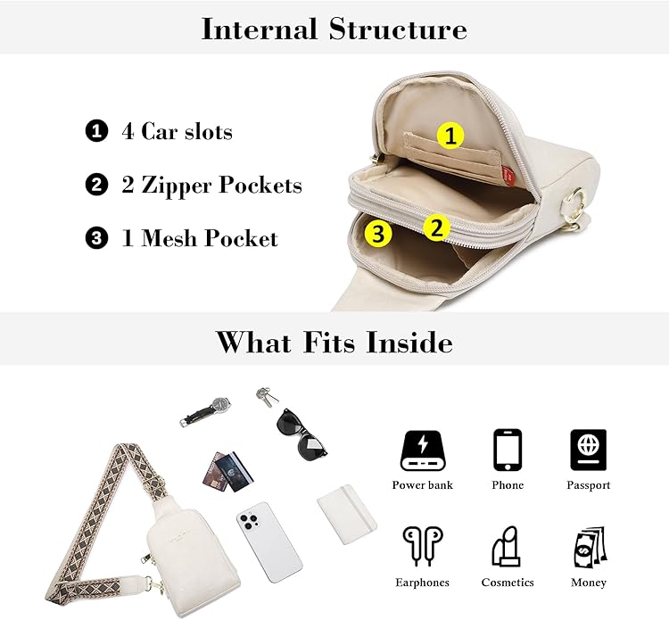 INICAT Small Sling Bag for Women Everyday & Travel Crossbody Bags Lightweight Cross Body Purses Vegan Leather - Bloomnest