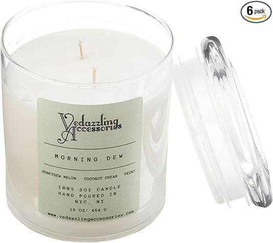 Morning Dew Soy Wax Candle 16 oz - Handpoured in NYC, Dual Wick, 50 Hour Burn Time, Paraffin-Free, Eco-Friendly, Long-Lasting Scent, Home Fragrance - Bloomnest