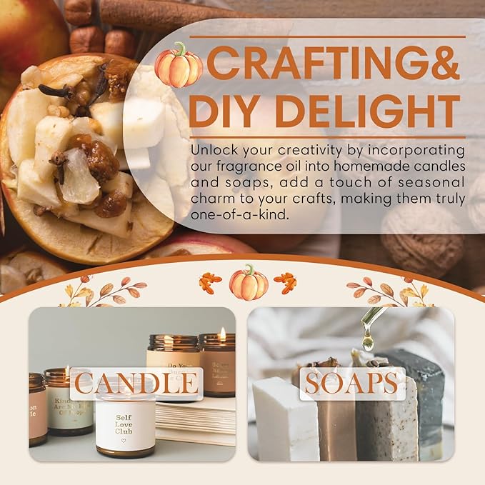 SALKING Apple Cinnamon Fragrance Oil, 120ml (4 Fl Oz) Premium Essential Oils for Diffuser, Candle Scents for Candle Making, Soap Making Supplies, Autumn Diffuser Oil, Halloween Thanksgiving Gift - Bloomnest