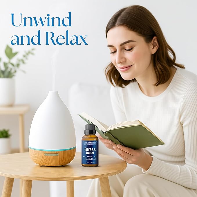 Stress Relief Essential Oil Blend 30 ml - Stress Relief & Calm Essential Oil for Diffusers & Aromatherapy - Promotes Relaxation & Rest - Nexon Botanics - Bloomnest