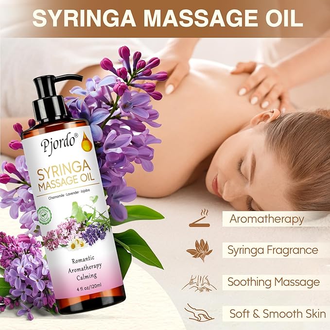 Body Massage Oil for Massage Therapy Kit, Lilac, Lavender, Sore Muscle Arnica Oil with Massage Roller Ball, Relaxing Massage Oils for Pain Relief, Spa Gift Set for Him Her - Bloomnest