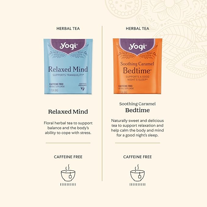 Yogi Relaxation Sampler Box (32 Tea Bags) - 8 Favorite Herbal Teas for Stress Relief & Sleep - Organic & Caffeine Free - Bloomnest