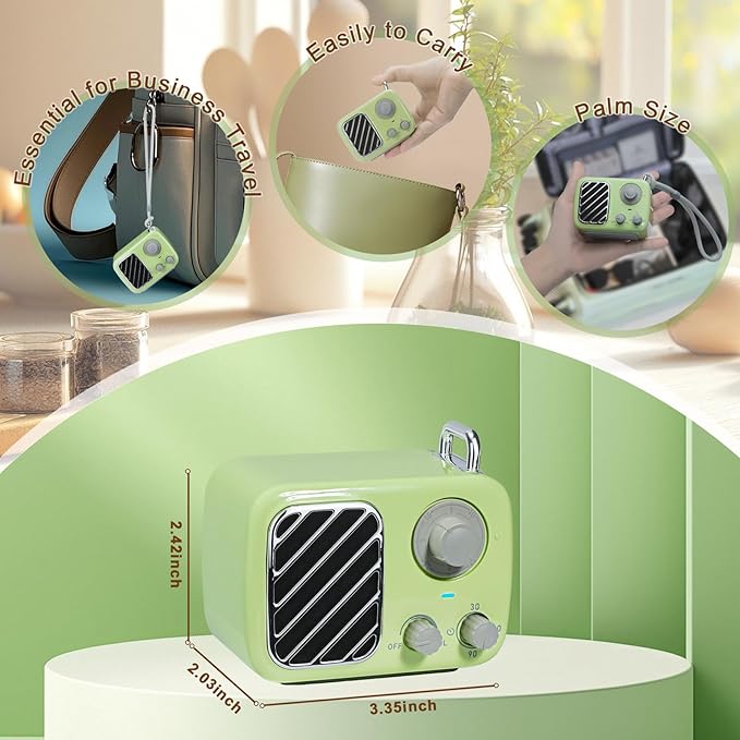 Vintage Style White Noise Machine with 16 Soothing Sounds – Portable Sleep Sound Device with Timer & Adjustable Volume for Baby, Kids, Adults, Travel & Office (Sprout Green, Portable) - Bloomnest