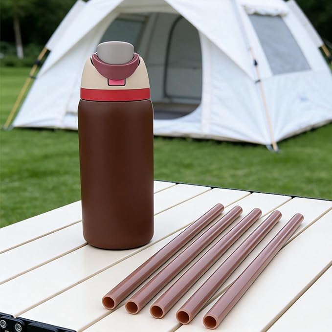 6PCS Black Straw Replacement Compatible With Owala FreeSip Water Bottle (Coffee, 24oz/32oz) GL-Auking