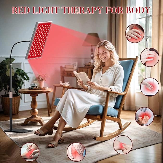 Red Light Therapy for Body: Infrared Light Therapy Panel Lamp with Stand, 660nm Deep Red and 850nm Near Infrared LED Device at Home for Face and Body i-Venoya