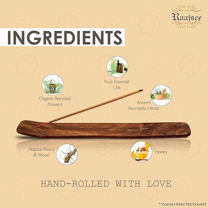 Raajsee Palo Santo Incense Sticks, Holy Wood Aroma for Energy Cleansing & Meditation Organic Non Toxic Clean Burning - Natural, Long-Lasting Incense – 100 gm Pack