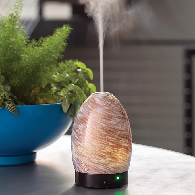 Airome Sparkling Sands Medium Essential Oil Diffuser|100 mL Humidifying Ultrasonic Aromatherapy Diffuser 8 Colorful LED Lights, Intermittent & Continual Mist, Auto Shut-Off Airom%C3%A9