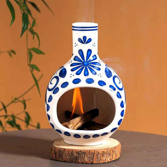 Handmade Ceramic Palo Santo Holder Burner - Mini Chimenea Incense Dish for Palo Santo and Sticks - Sage Holder for Meditation Decor - Bloomnest