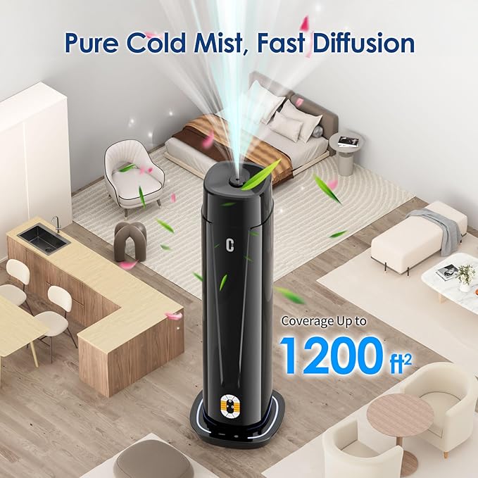 Waterless Scent Diffuser – 1200 Sq Ft Coverage, Essential Oil Diffuser with Remote Control, Quiet Aromatherapy Diffuser with LED Light & Timer, Scent Air Machine for Home, Office, Hotel - Bloomnest