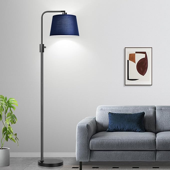 Nintiue 【Upgraded】 Dimmable Floor Lamp, 1000 Lumens LED Edison Bulb Included, Modern Arc Standing Tall Floor Lamp for Living Room Bedroom Office Dining Room - Blue - Bloomnest