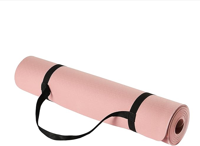 Amazon Basics 1/4 Inch Thick TPE Exercise Yoga Mat with Carrying Strap