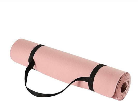 Amazon Basics 1/4 Inch Thick TPE Exercise Yoga Mat with Carrying Strap