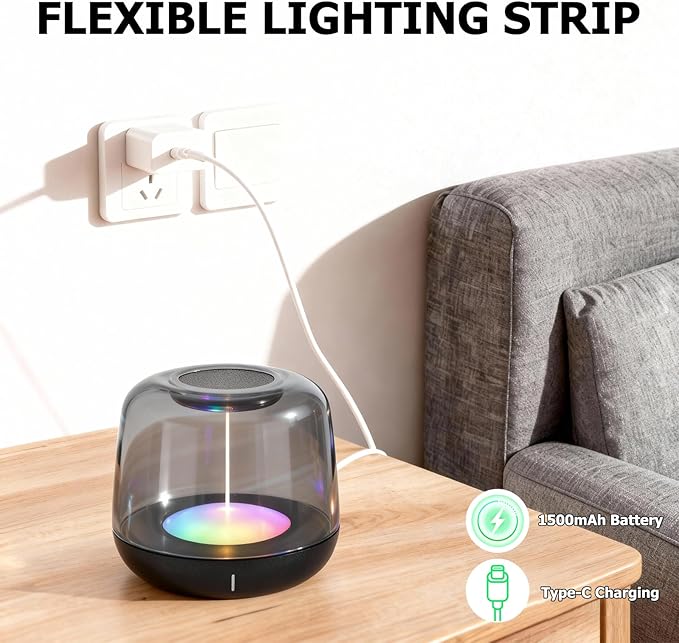 Touch Control Bedside Lamp, Portable Rechargeable Table Night Light with 5 Dynamic Effects & Dimmable 2700K Warm White/RGB Color Changing, IP44 Waterproof for Nursery, Camping, Decor - Bloomnest