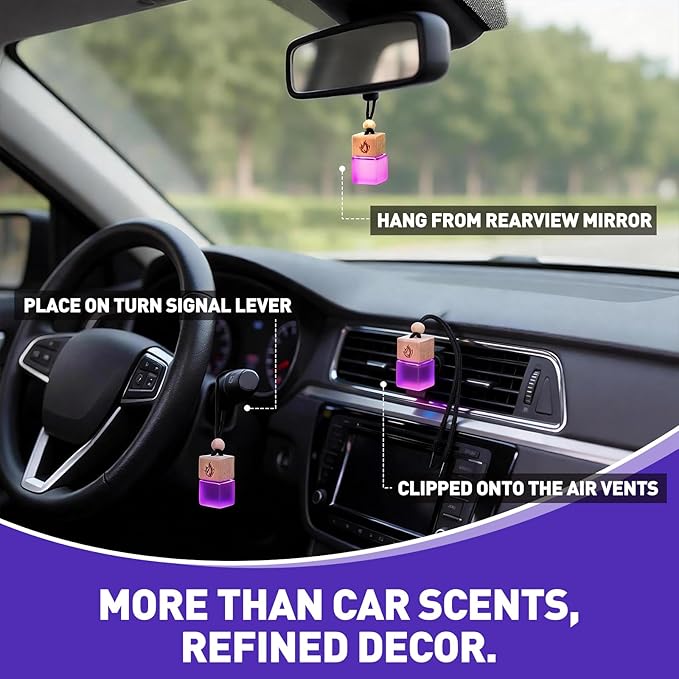 Car Air Freshener Hanging 2 Pack, Vanilla Cream Scent Car Air Fresheners Diffuser, Long Lasting Car Fragrance, Cute Car Accessories for Women - Bloomnest