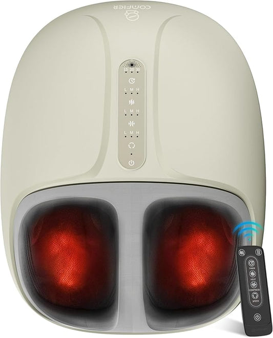 COMFIER FSA Eligible Shiatsu Foot Massager with Heat,Compression, Kneading & Rolling, HSA Electric Feet Massager for Plantar Fasciitis, Foot Warmer Gifts for Mom & Dad,Size Up to 15" - Bloomnest