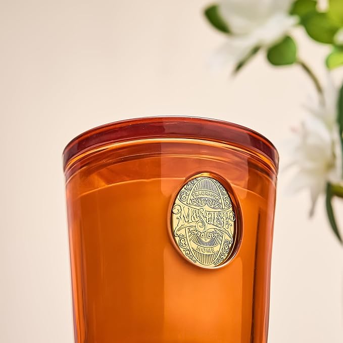 M&SENSE Natural Fresh Soy Candle | Orange Goji & Neon Orange | 9.2 oz, 50H Burn Time | Luxury Scented Candle for Relaxation, Gifting, Home Décor | Ideal for Bedroom, Office, Party Ambiance - Bloomnest
