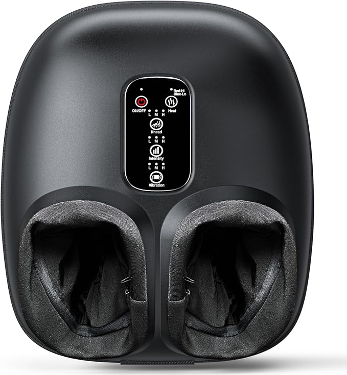 New Shiatsu Foot Massager with Heat, Vibration,Rolling Compression Feet Massager Machine, 3-Level Adjustable, Full Wrap & Knead, Easy to Use for Daily Relaxation, Pain Relief, Portable for Family - Bloomnest