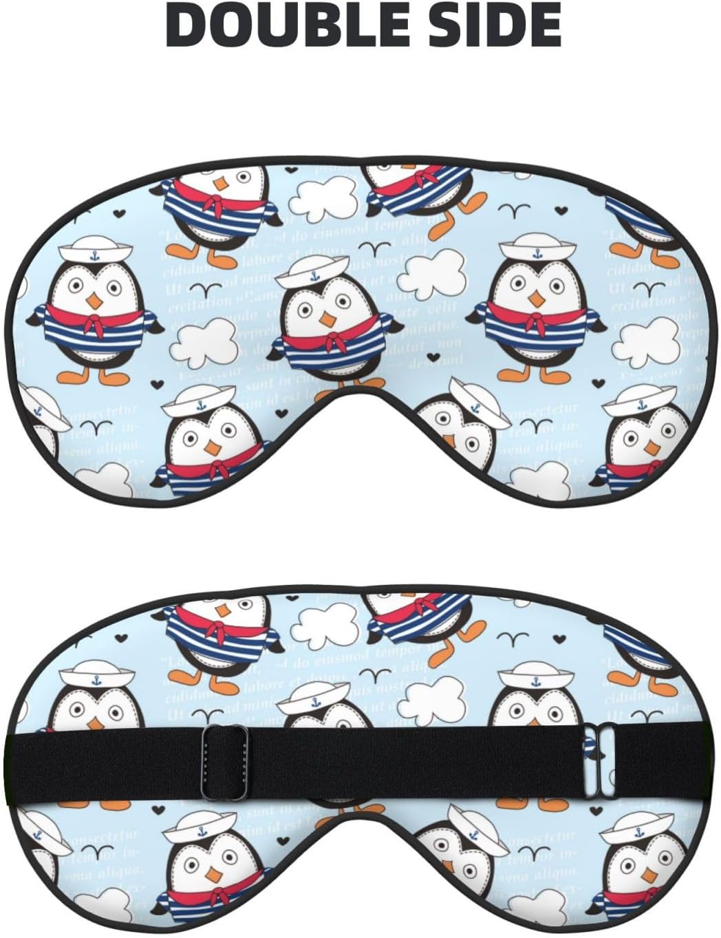 Sleep Eye Mask Little Sailor Penguin Sleep Mask for Women Men Comfortable Eye Mask with Adjustable Strap Soft Eye Cover Blindfold for Travel Yoga Nap Shift Work