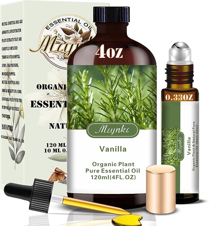 Vanilla Fragrance Oil-Vanilla Essential Oil 4.33oz (130ml)-100% Pure Natural Scent for Diffusers, Candles, Soap Making & Aromatherapy-Relaxing Home & Gift Essential Oil for Bath, Massage - Bloomnest