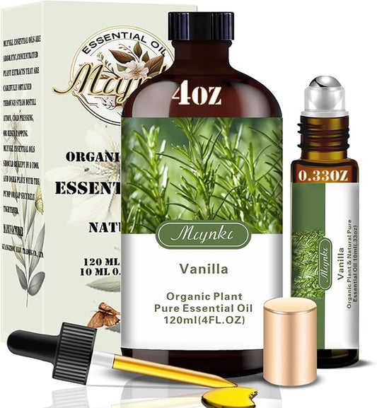 Vanilla Fragrance Oil-Vanilla Essential Oil 4.33oz (130ml)-100% Pure Natural Scent for Diffusers, Candles, Soap Making & Aromatherapy-Relaxing Home & Gift Essential Oil for Bath, Massage - Bloomnest
