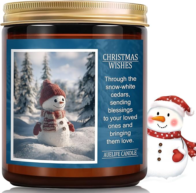 Christmas Candles | Christmas Wishes Scented Candle, Holiday Soy Wax Candles for Home Scented,Aromatherapy Gifts for Women and Men, Cozy Winter Candle for Home Decor, 7 oz - Bloomnest