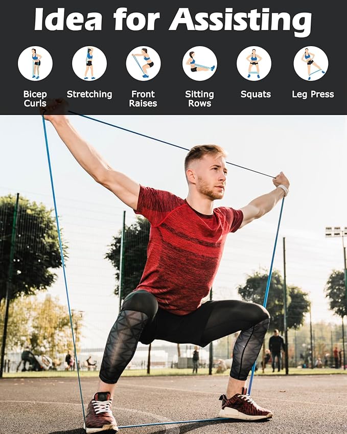 Zacro Resistance Bands, 6 Resistance Levels Pull Up Assistance Bands, Exercise Bands for Men&Women, Heavy Duty Resistance Band Set with Door Anchor, for Working Out, Muscle Training, Physical Therapy - Bloomnest