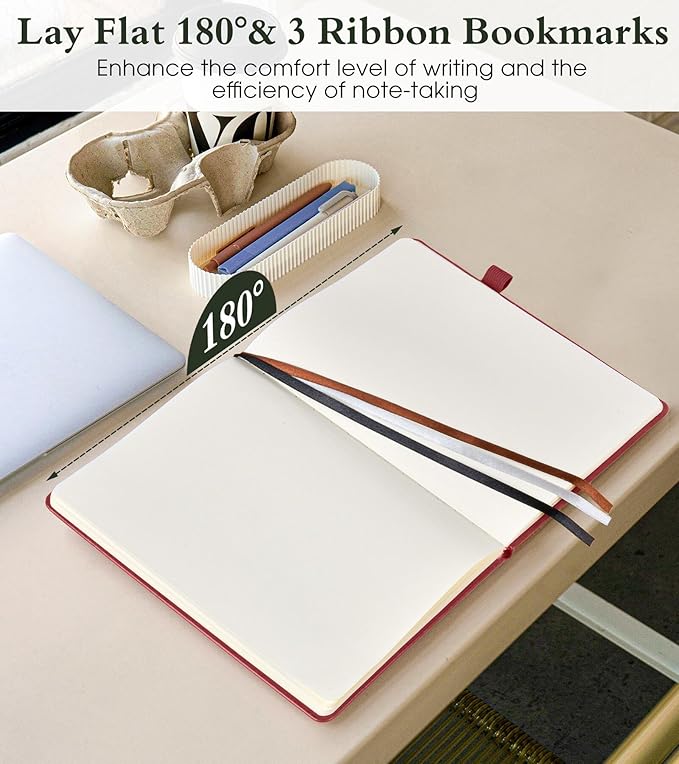 PAIBAS Blank Journal Notebook for Women Men,160 Pages,A5 Hardcover Sketchbook for Drawing, Sketch book, Unlined Notebooks for School,Work, Note Taking,Travel Journals for Writing 5.8"x8.5" (Burgundy) - Bloomnest